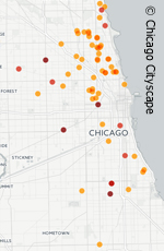 map of geothermal projects in Chicago